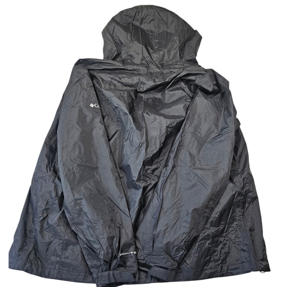 Columbia Mens CWU Omni-Tech Rain Jacket Black Hooded Mesh Lined Lg wind breaker - Picture 2 of 16